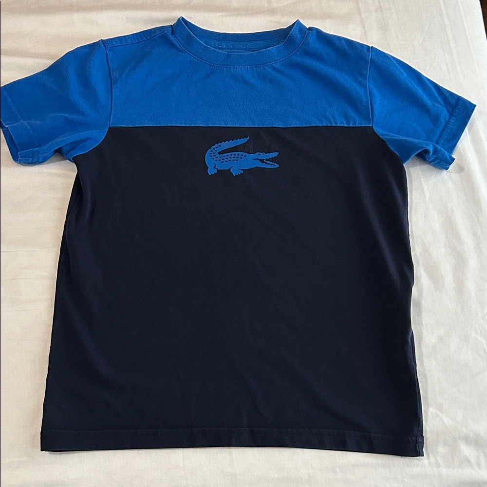 Lacoste Kids Two-Tone Blue and Black Tee